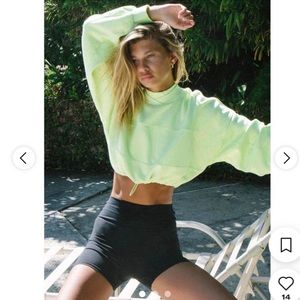 Joah Brown Drawstring Sweatshirt in Melon